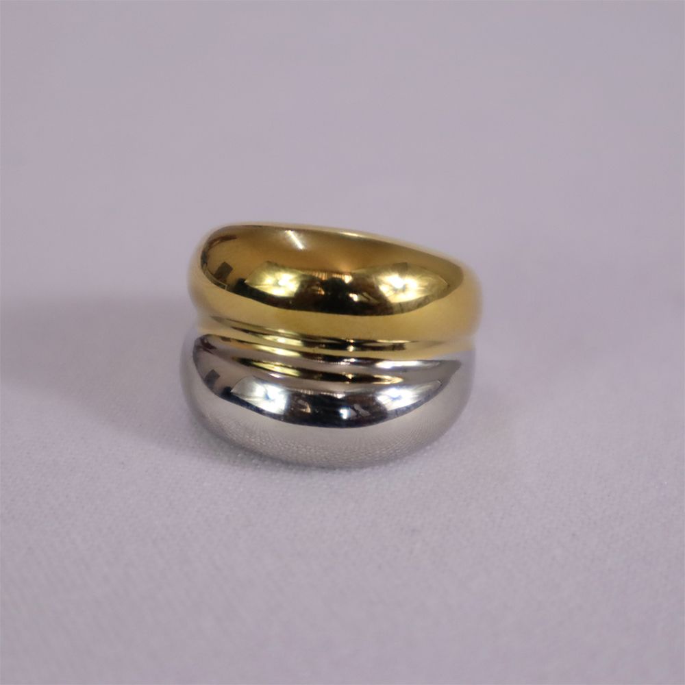 Anillo dos argollas bicolor