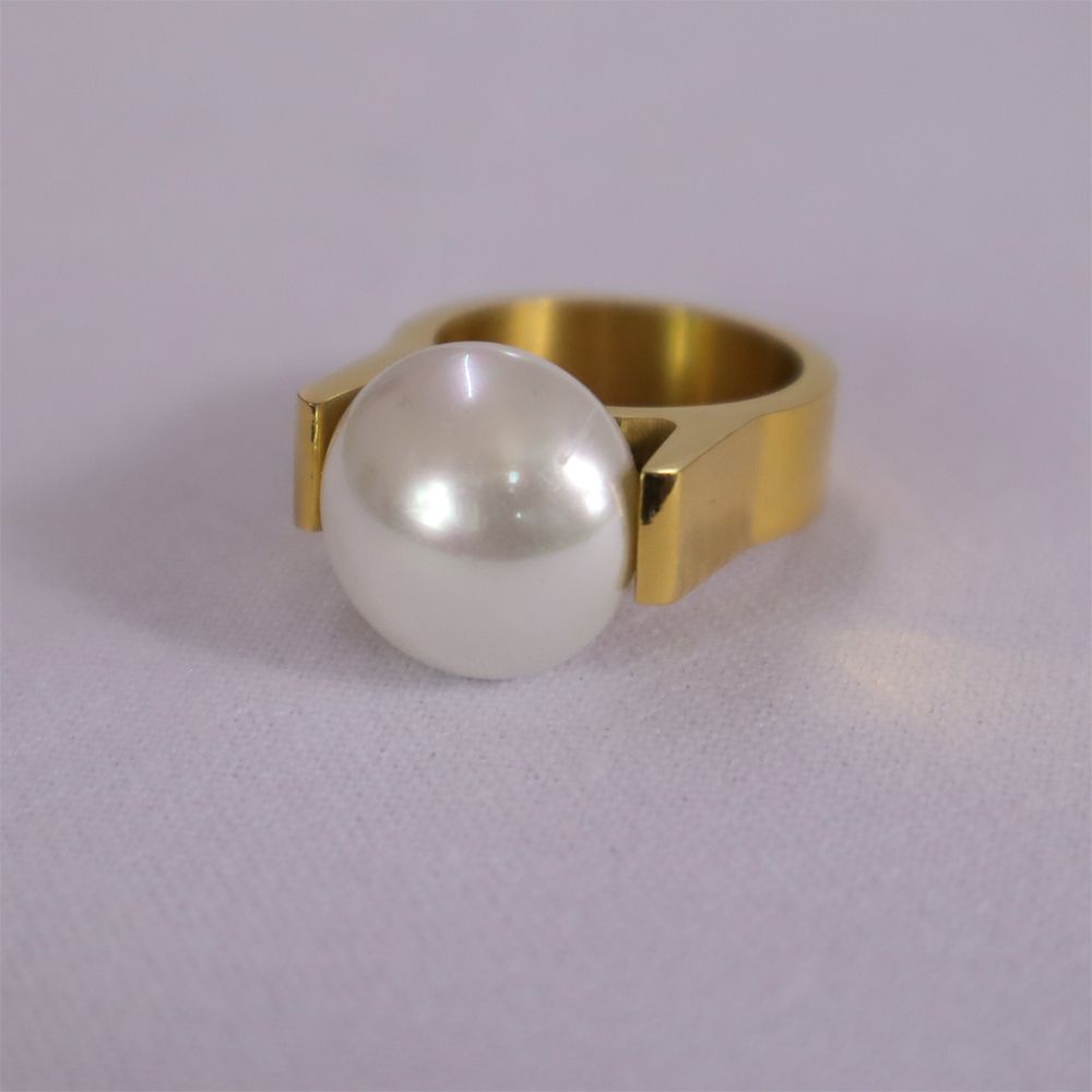 Anillo perla chunky