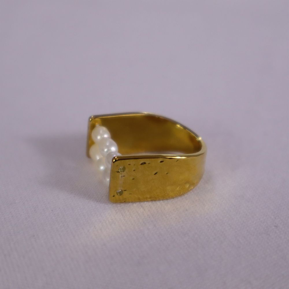 Anillo dos tiras de perlas - Image 2