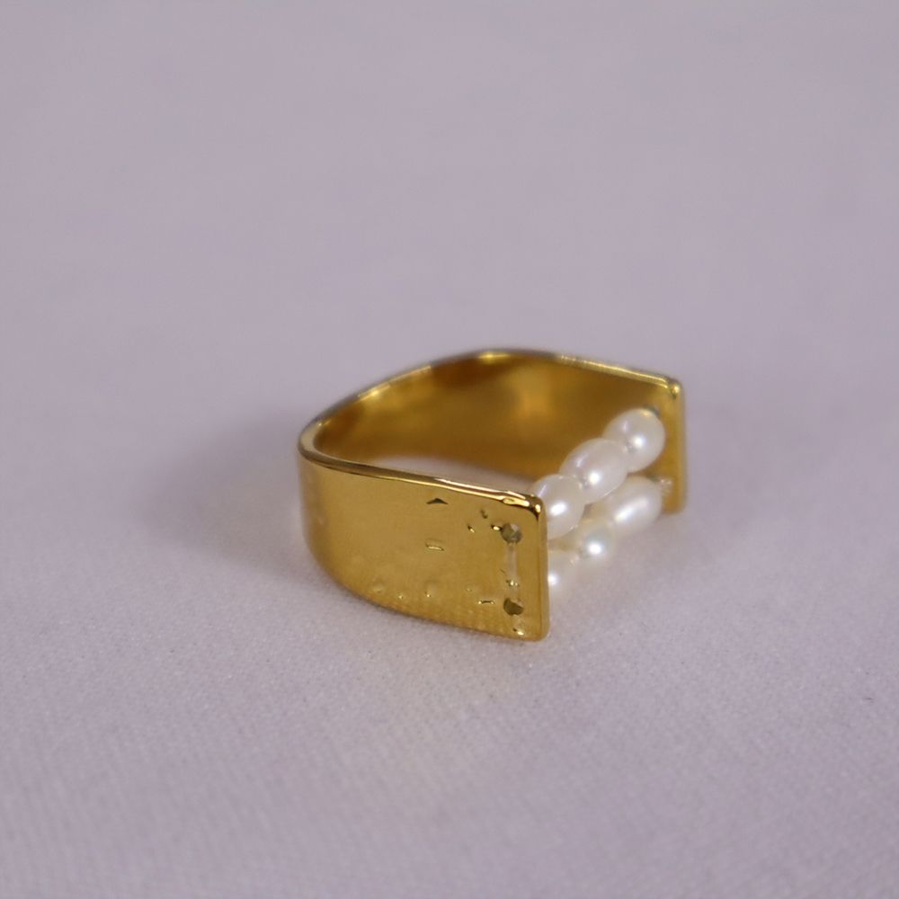 Anillo dos tiras de perlas - Image 3